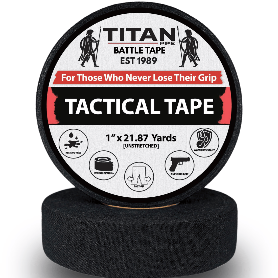 TITAN Battle Tape black 2-pack — tactical goon tape for military, law enforcement, and range use