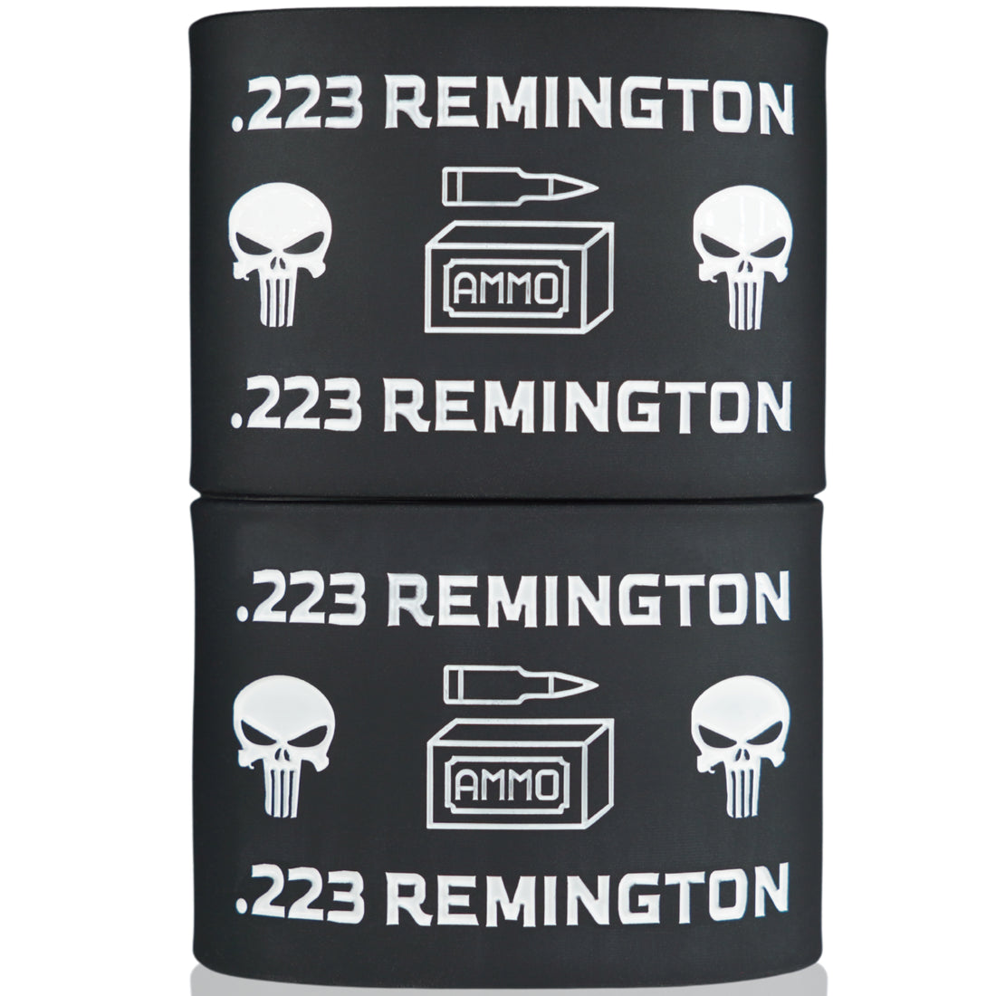 Mag-Mark Pro .223 Remington Punisher 4-pack — Punisher skull magazine grip bands for AR-15 223 mags