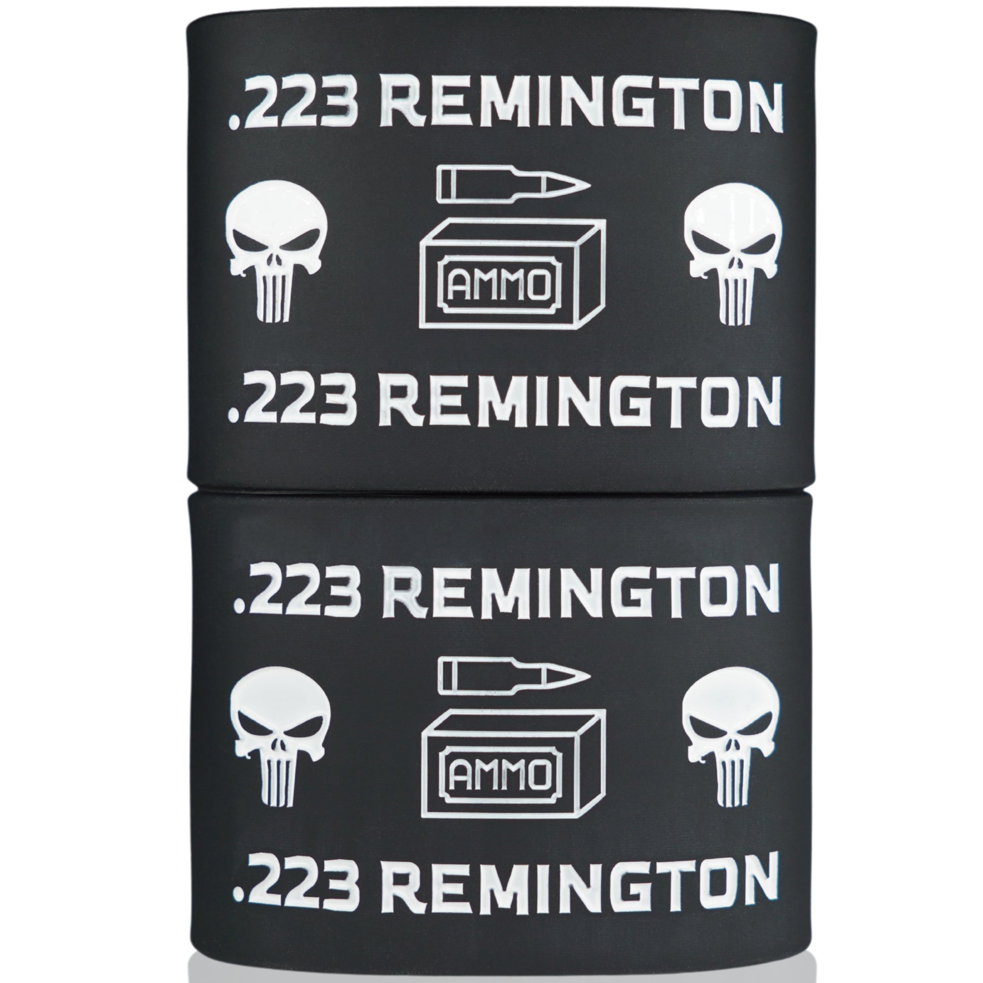 Mag-Mark Pro .223 Remington Punisher 4-pack — Punisher skull magazine grip bands for AR-15 223 mags