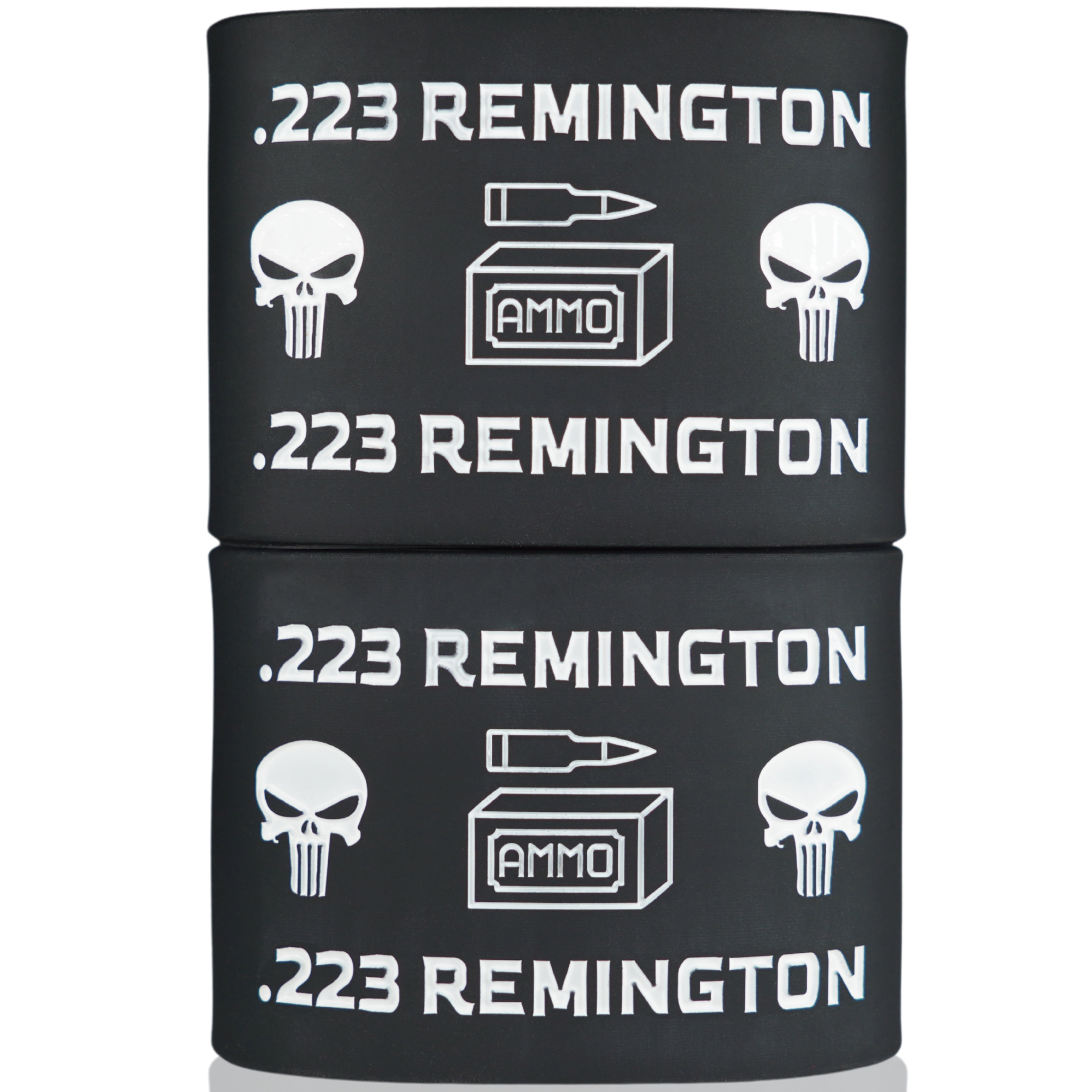 Mag-Mark Pro .223 Remington Punisher 4-pack — Punisher skull magazine grip bands for AR-15 223 mags