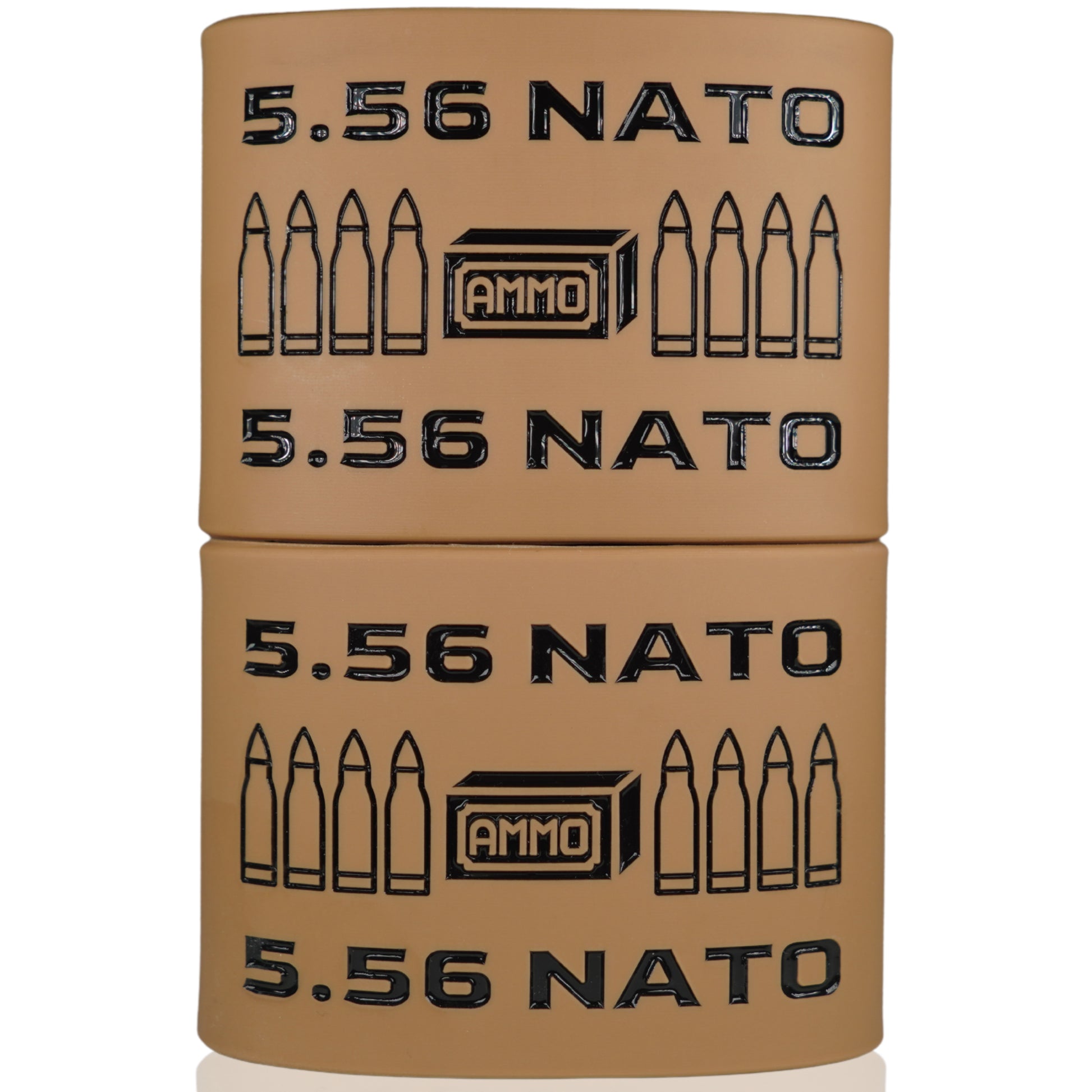 Mag-Mark Pro 5.56 NATO AMMO design side view showing secure fit on standard AR magazine