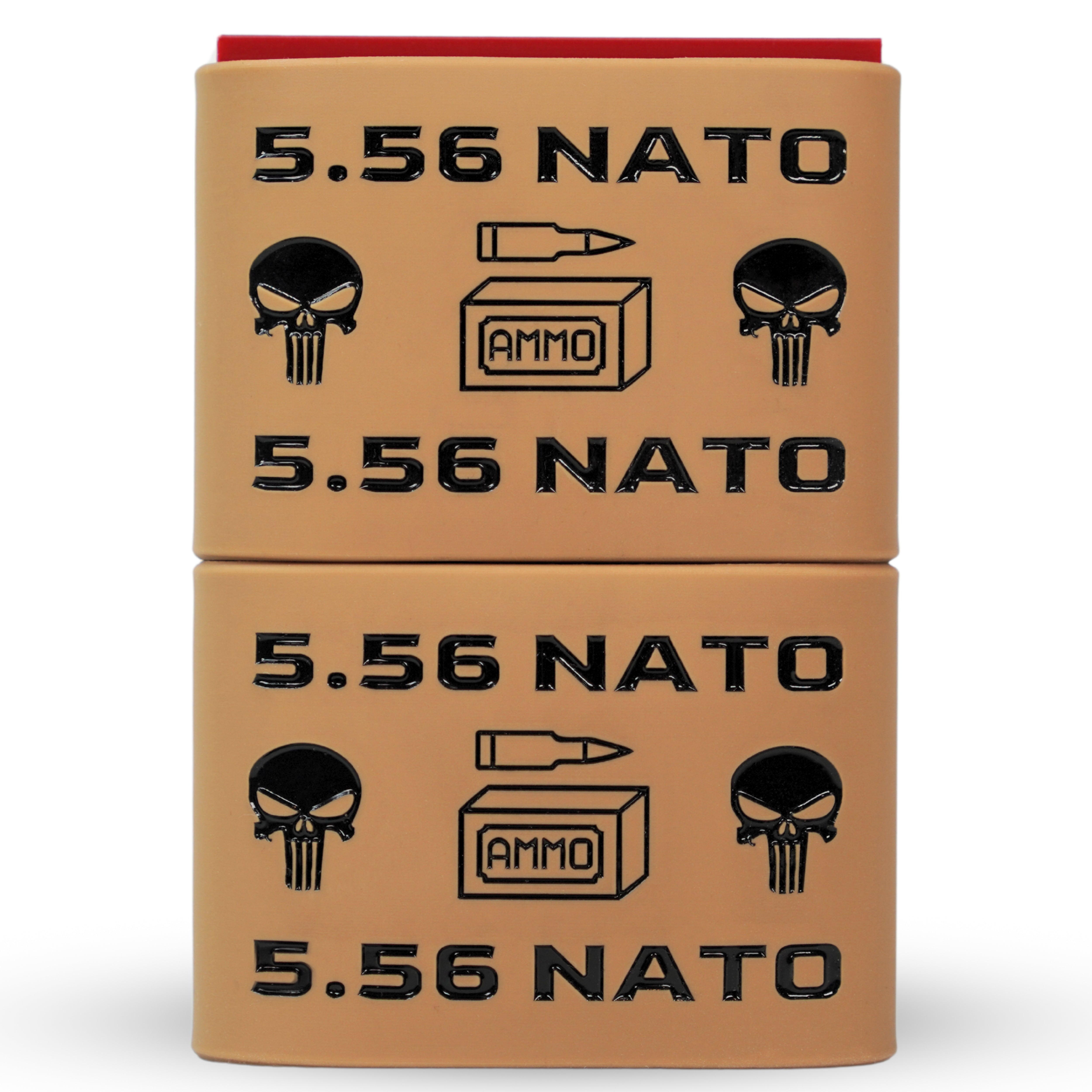 Mag-Mark Pro 5.56 NATO Punisher 4-pack — Punisher skull magazine grip bands for AR-15 5.56 mags