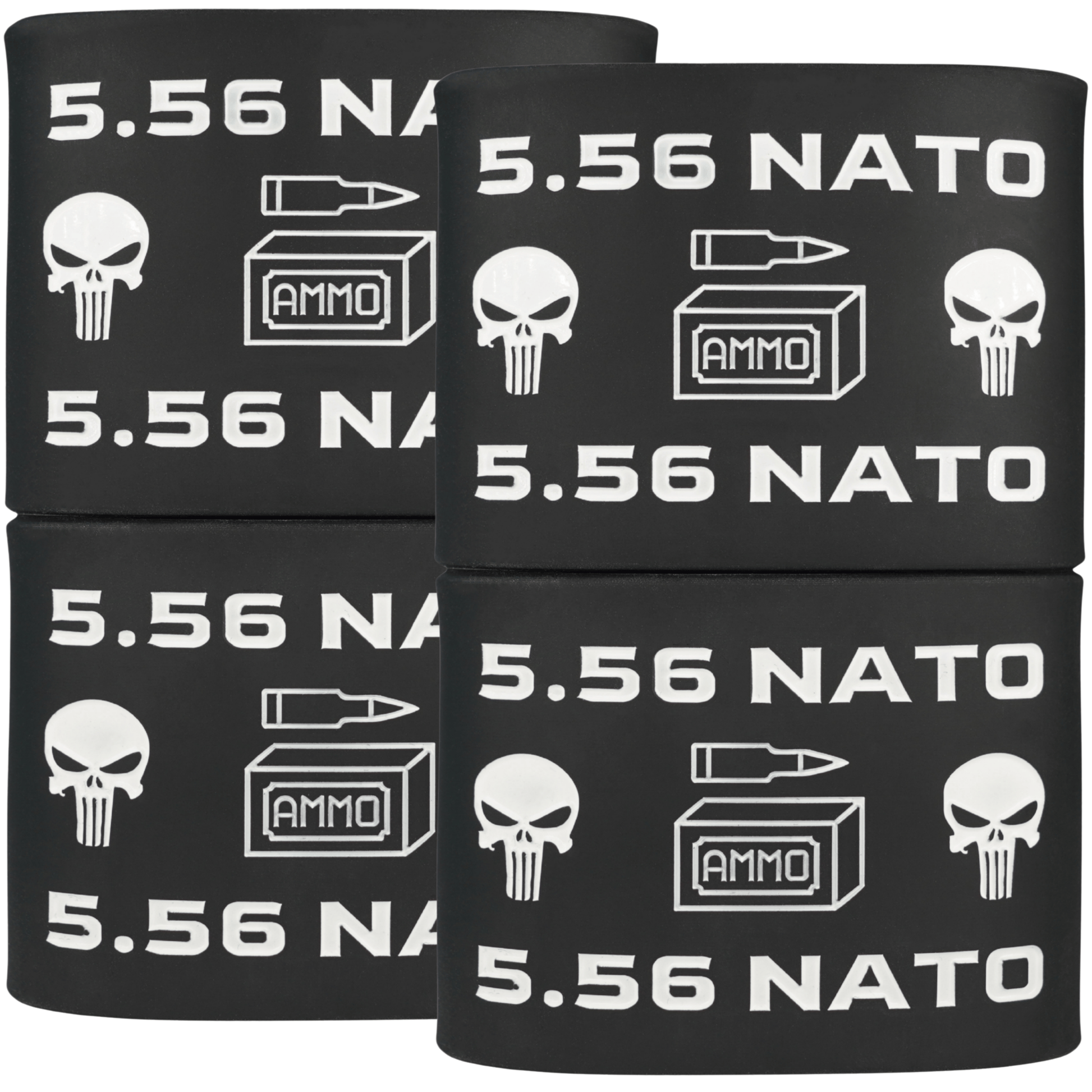 Mag-Mark Pro 5.56 Punisher design side view showing secure polymer fit on standard AR magazine