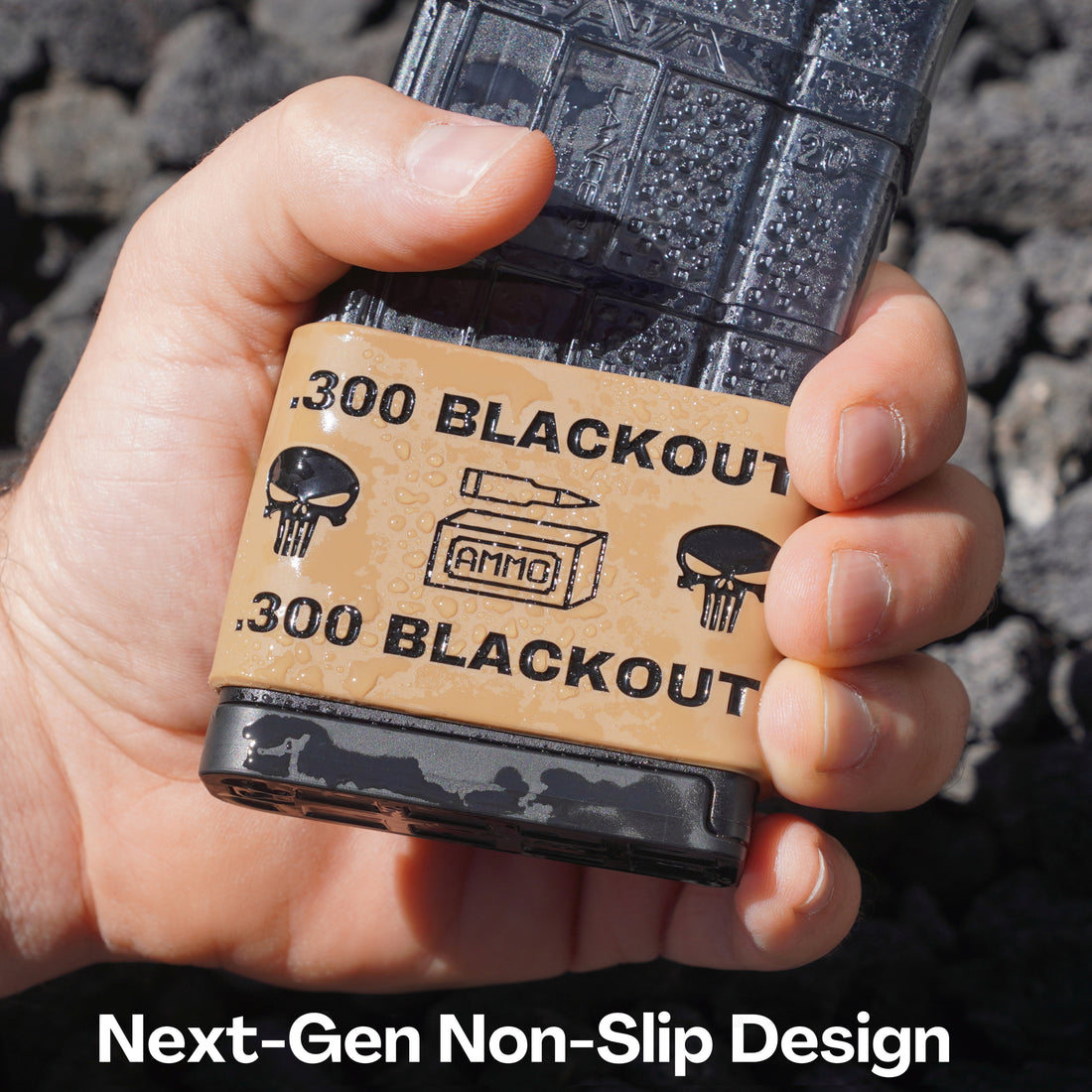 Mag-Mark Pro – 300 Blackout Punisher Design | The Original Tactical Magazine Grip & Ammo ID Band