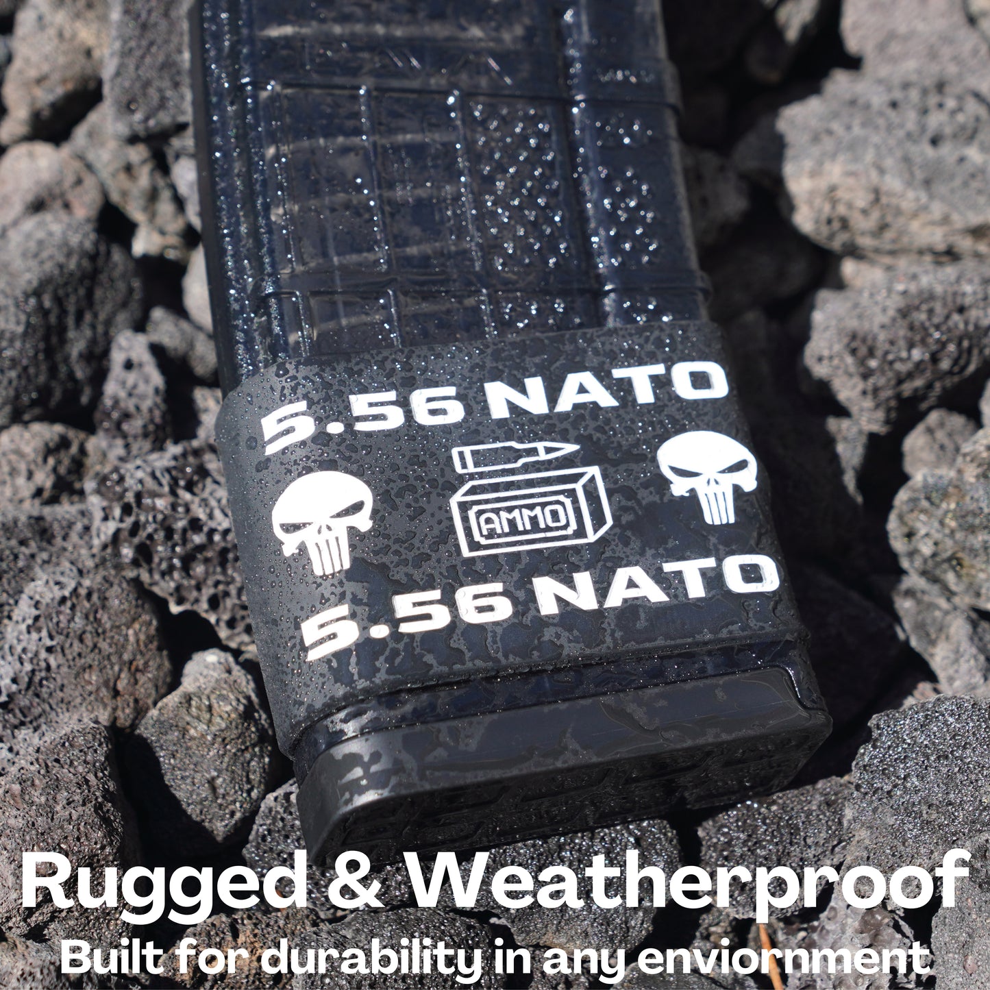 Mag-Mark Pro – 556 NATO Punisher Design | The Original Tactical Magazine Grip & Ammo ID Band