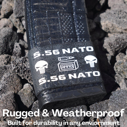 Mag-Mark Pro – 556 NATO Punisher Design | The Original Tactical Magazine Grip & Ammo ID Band