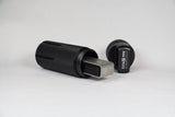 Black EDC Canister open with folded storage inside