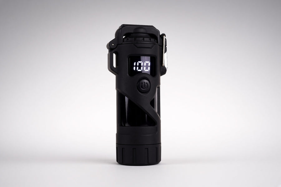 Black Plasma Torch Light Tactical Flashlight & Plasma Lighter