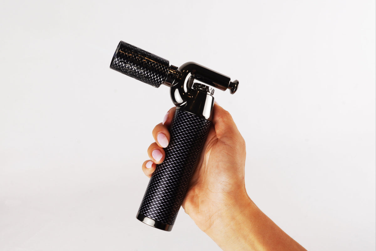 Carbon Torch - Extra Large Butane Torch Lighter | Carbon Fiber Shell, Windproof Jet Flame, Refillable