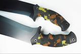 Two knife handles wrapped in TITAN Battle Tape Camo