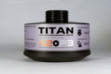 TITAN PPE OVP-10 A2P3 organic vapor and particulate filter label