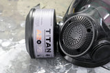 OVP-10 A2P3 filter next to a full-face respirator