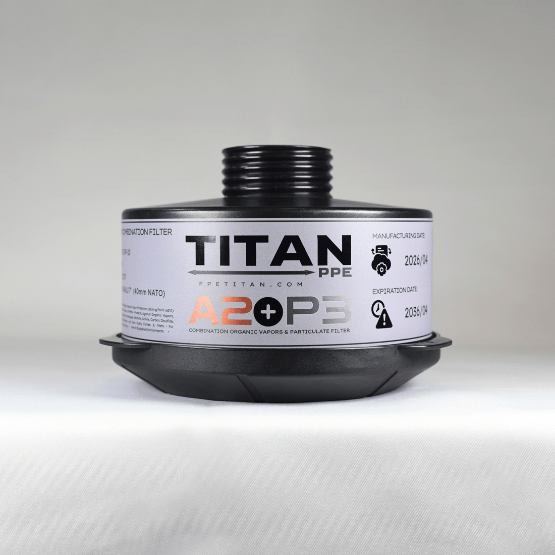 OVP-10 Combination Filter (A2P3) | Universal 40mm NATO Gas Mask Filter | Organic Vapor & Particulate