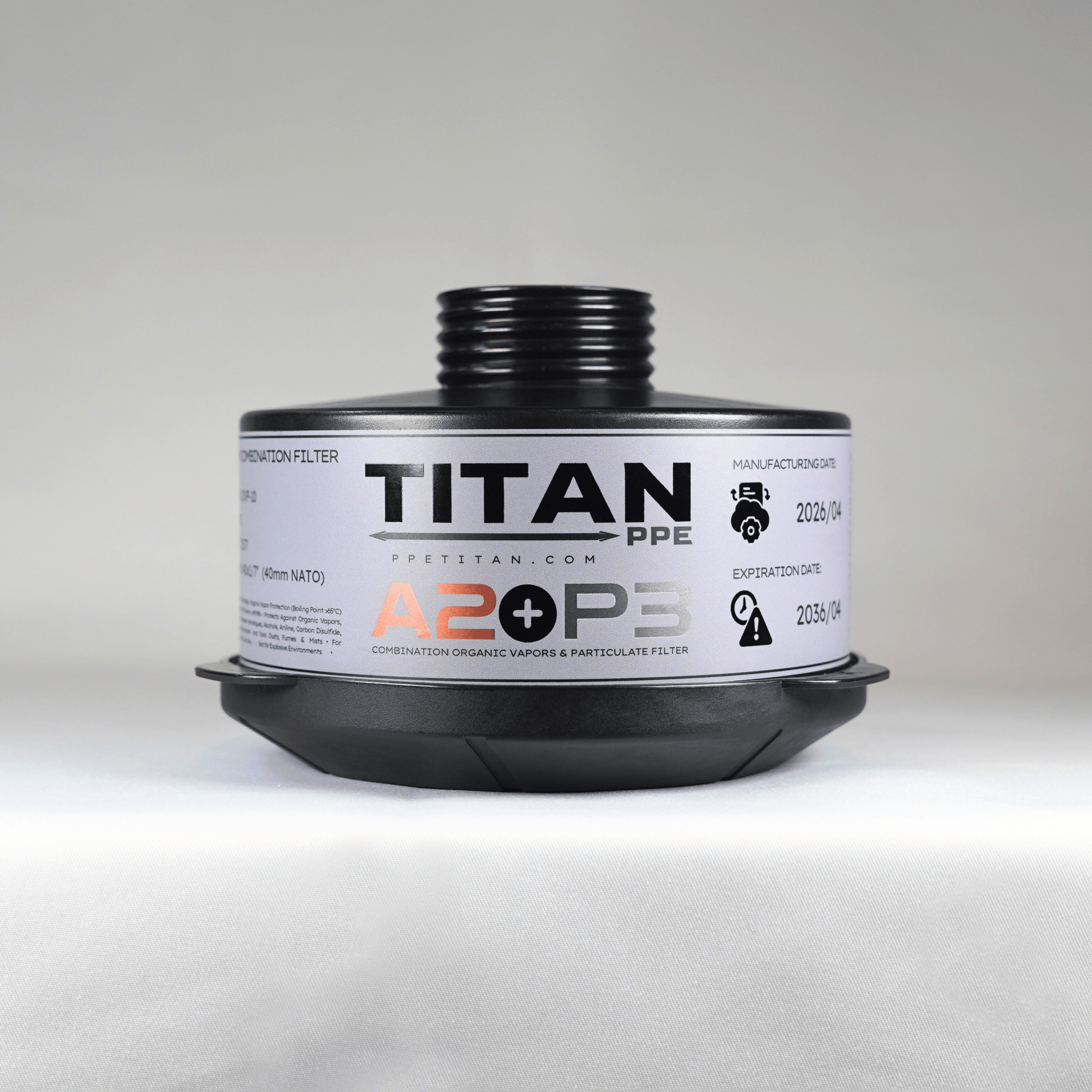 OVP-10 Combination Filter (A2P3) | Universal 40mm NATO Gas Mask Filter | Organic Vapor & Particulate