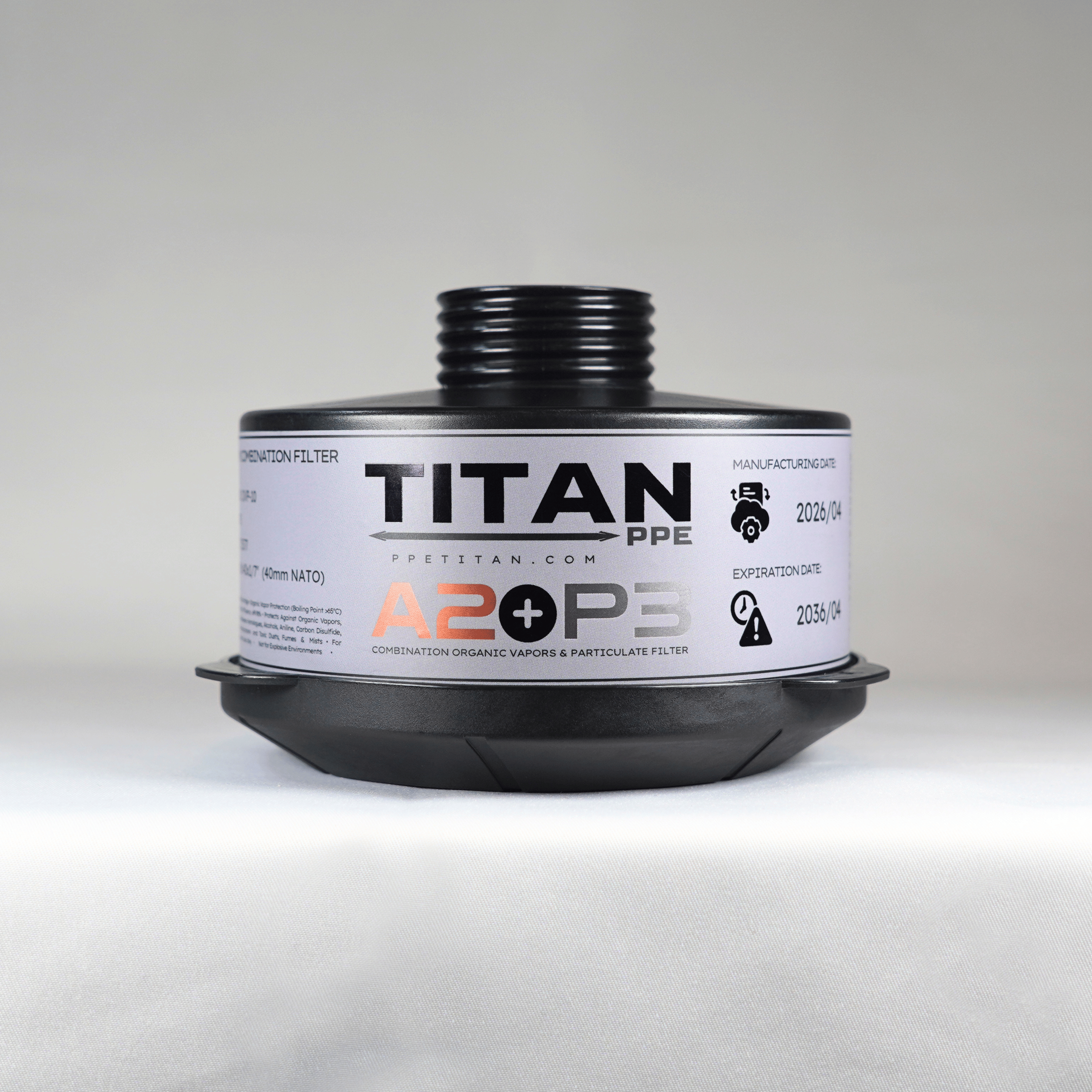 OVP-10 Combination Filter (A2P3) | Universal 40mm NATO Gas Mask Filter | Organic Vapor & Particulate
