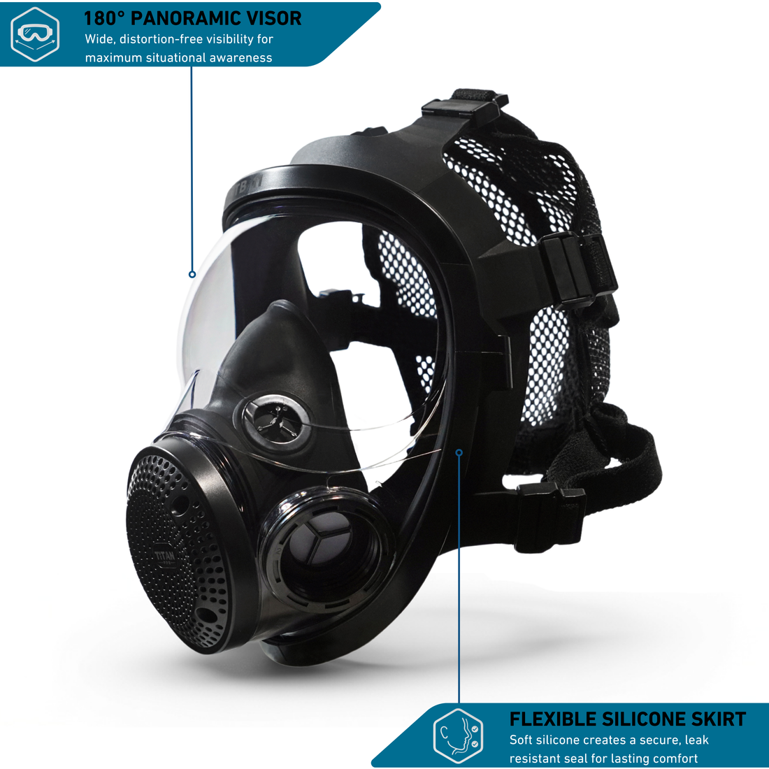 TinBreather - Full Face Gas Mask Respirator Kit | TB-11 Mask + 2 OVP-10 A2P3 Organic Vapor & Particulate Filters