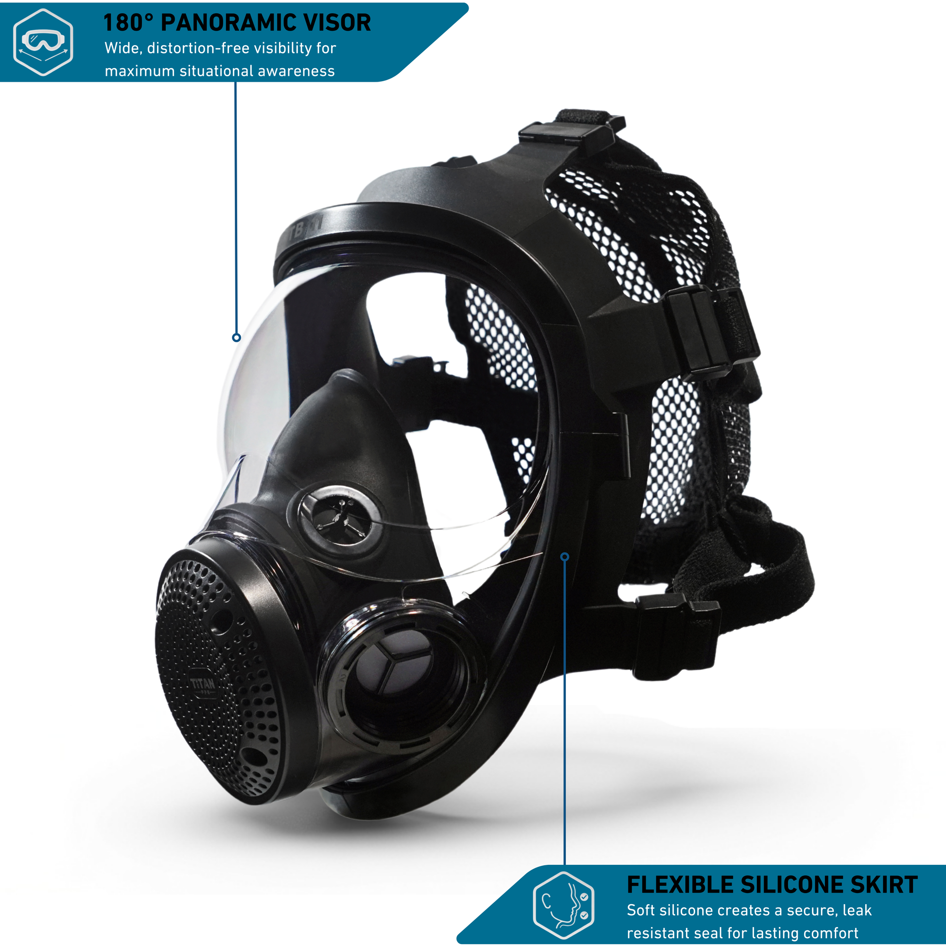 TinBreather - Full Face Gas Mask Respirator Kit | TB-11 Mask + 2 OVP-10 A2P3 Organic Vapor & Particulate Filters