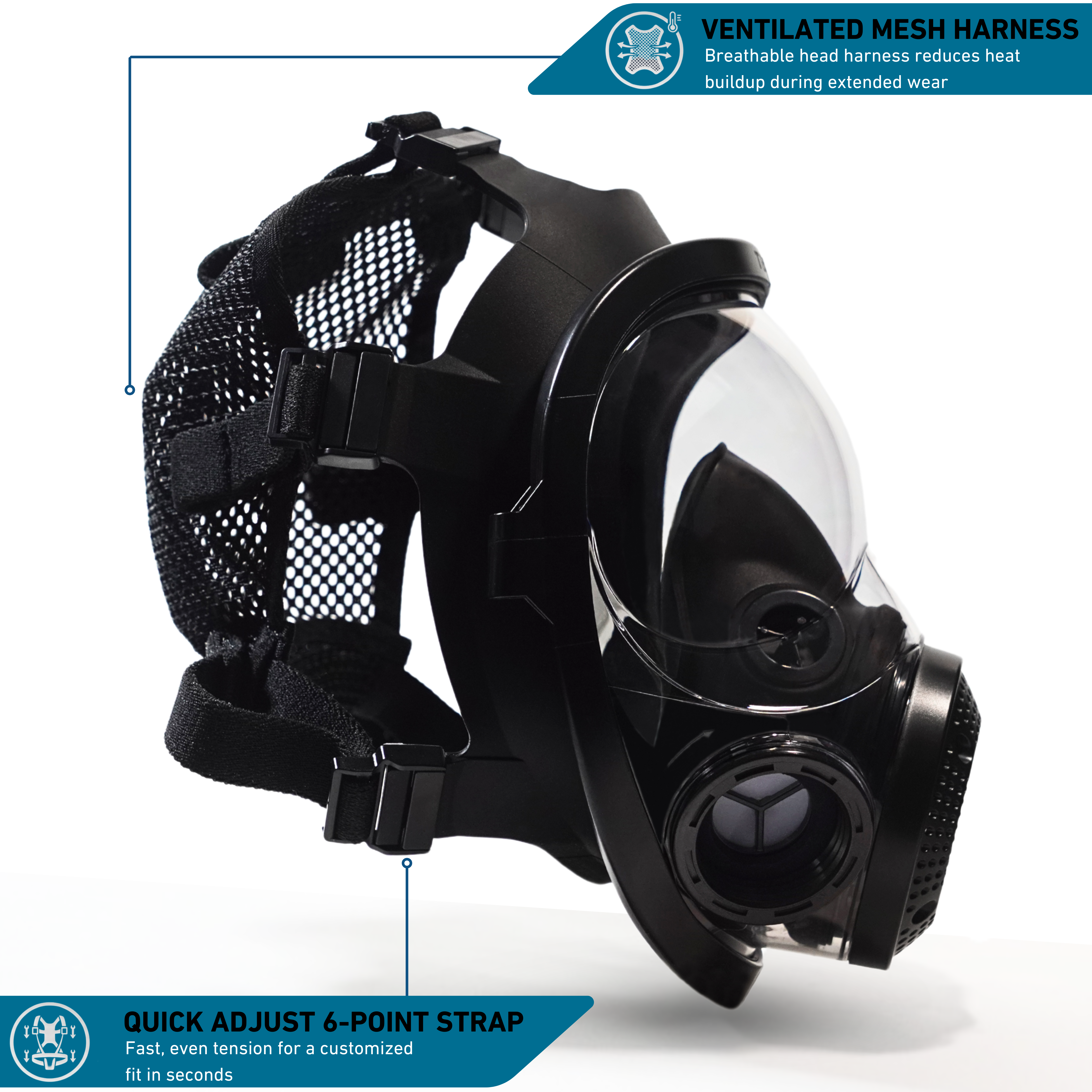 TinBreather - Full Face Gas Mask Respirator Kit | TB-11 Mask + 2 OVP-10 A2P3 Organic Vapor & Particulate Filters