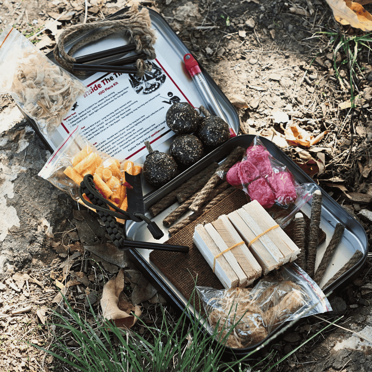 TinFerno 100pc Fire Starting Kit
