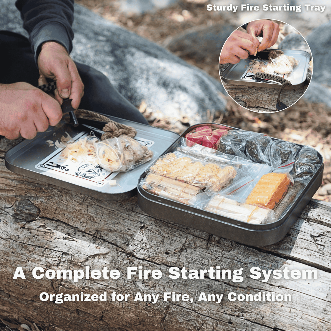 TinFerno - Fire Starter Kit | 100-Piece Survival Fire Starting System