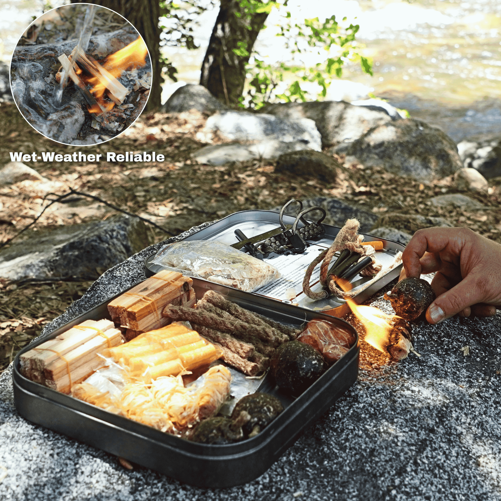 TinFerno - Fire Starter Kit | 100-Piece Survival Fire Starting System