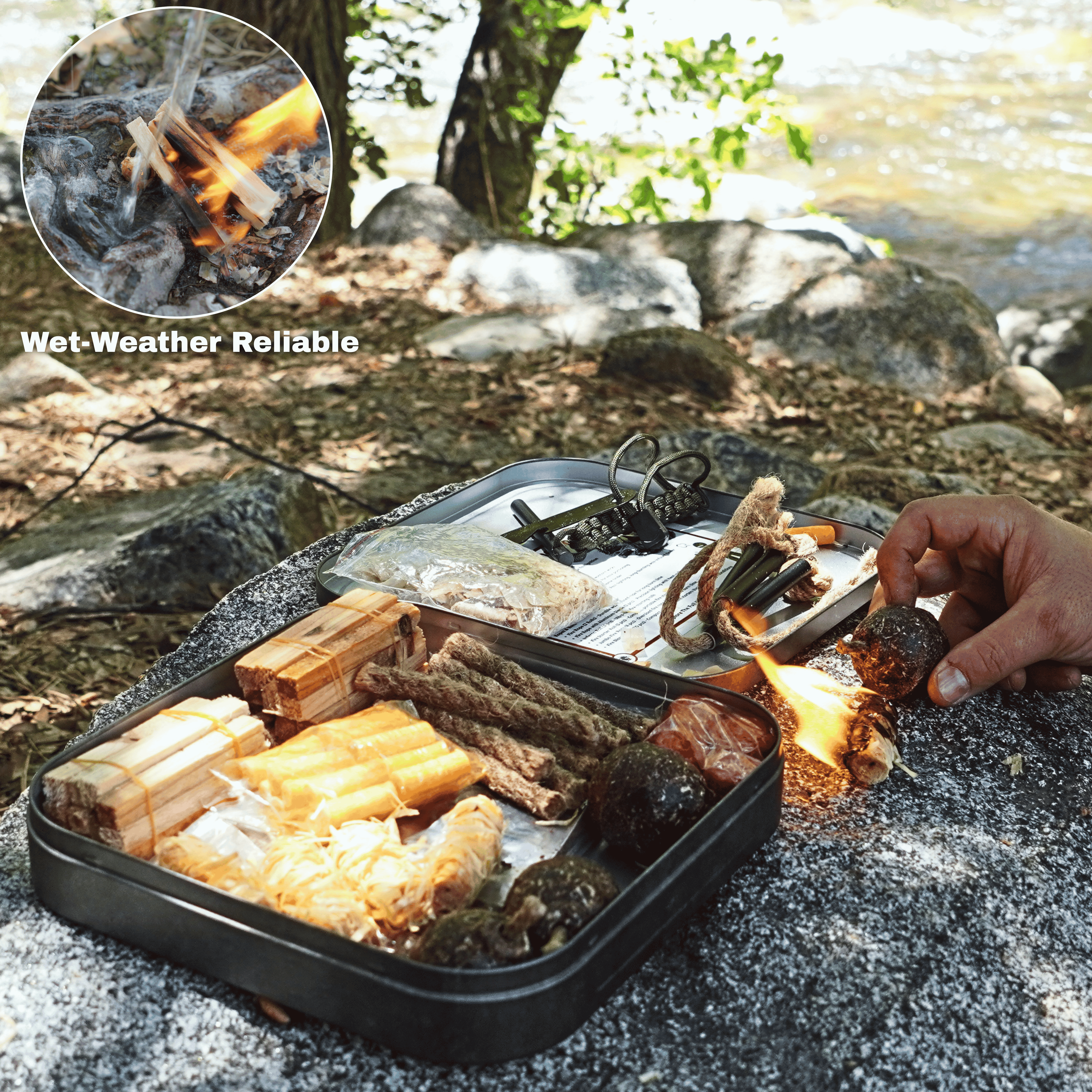 TinFerno - Fire Starter Kit | 100-Piece Survival Fire Starting System