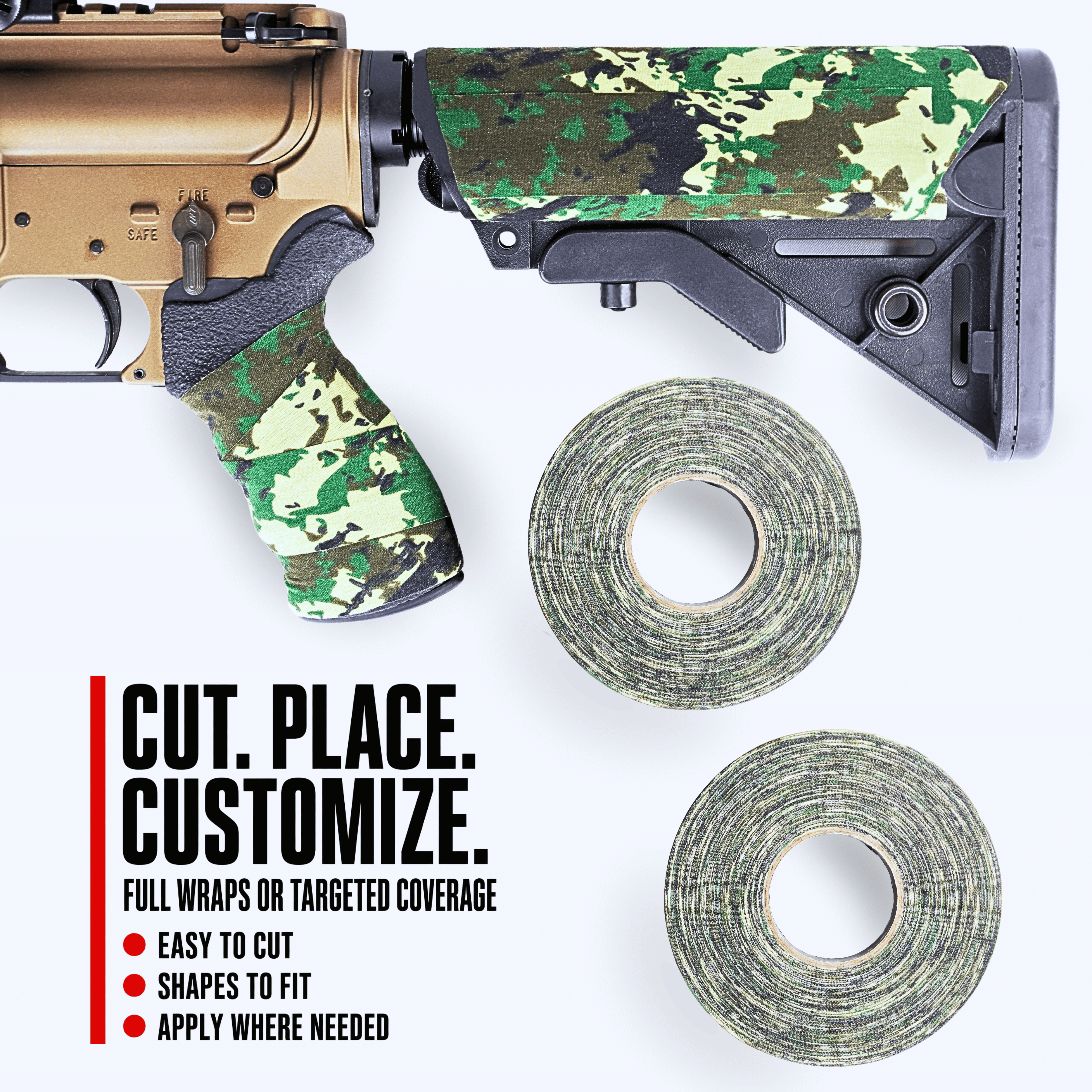 TinGrip - Camo Tactical Grip Tape | Cut-to-Fit Self-Adhesive Non-Slip Grip for Knives, Tools & Outdoor Gear