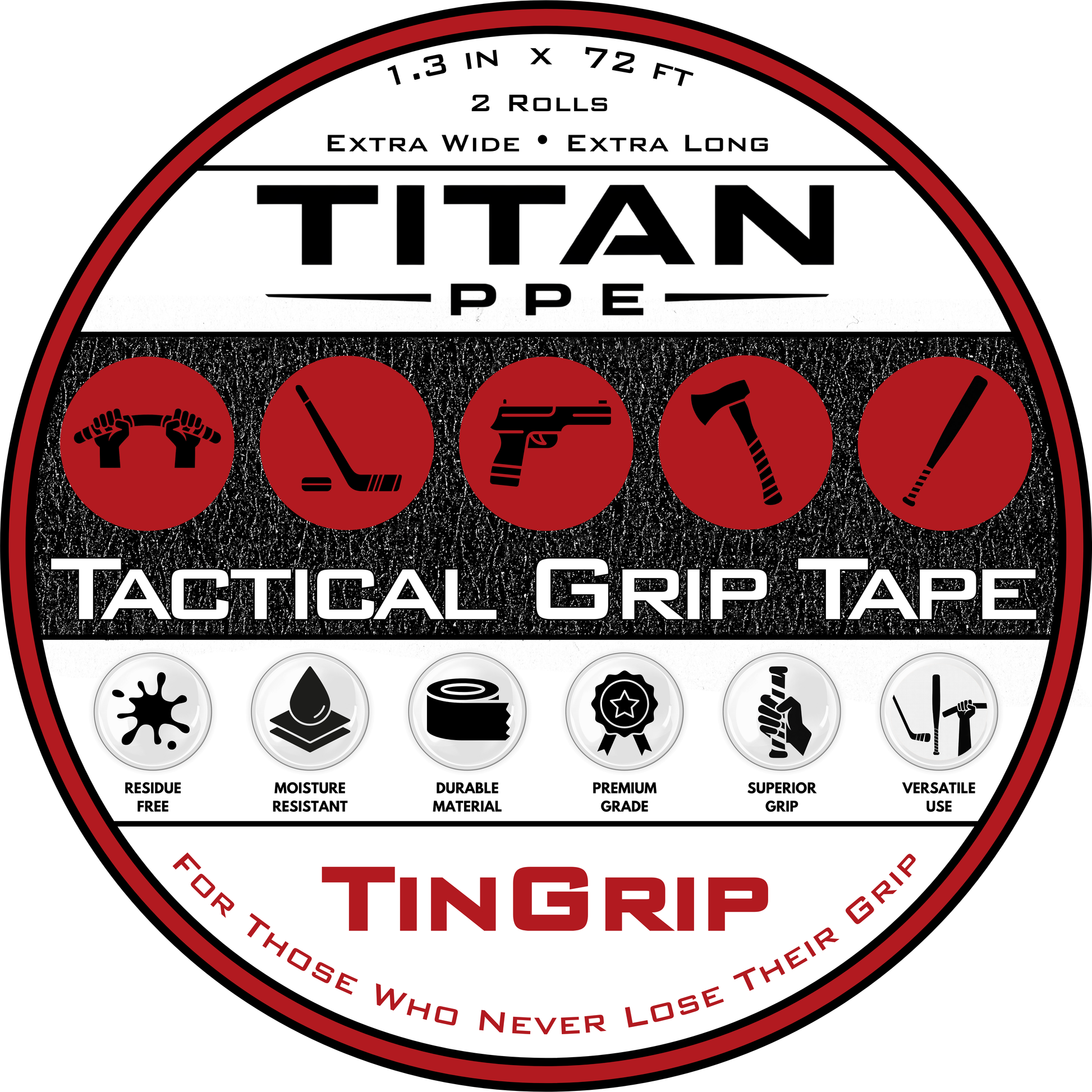 TinGrip gun grip tape non-slip self-adhesive rubberized tactical grip tape for pistols AR-15 handguards shotguns and tactical firearms and gear