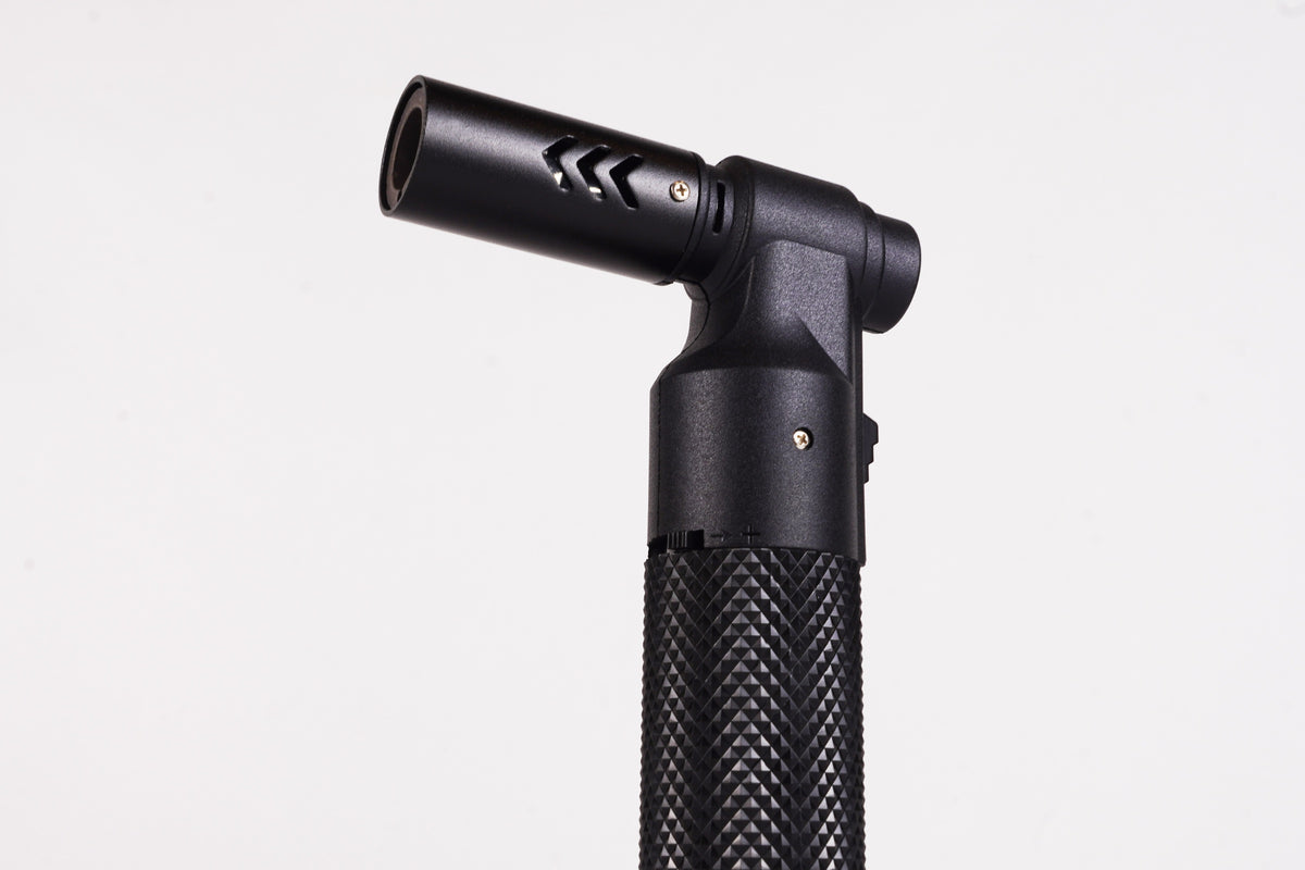 Black Torch - Jet Flame Torch | Zinc Alloy, Refillable Butane, Windproof Adjustable Flame