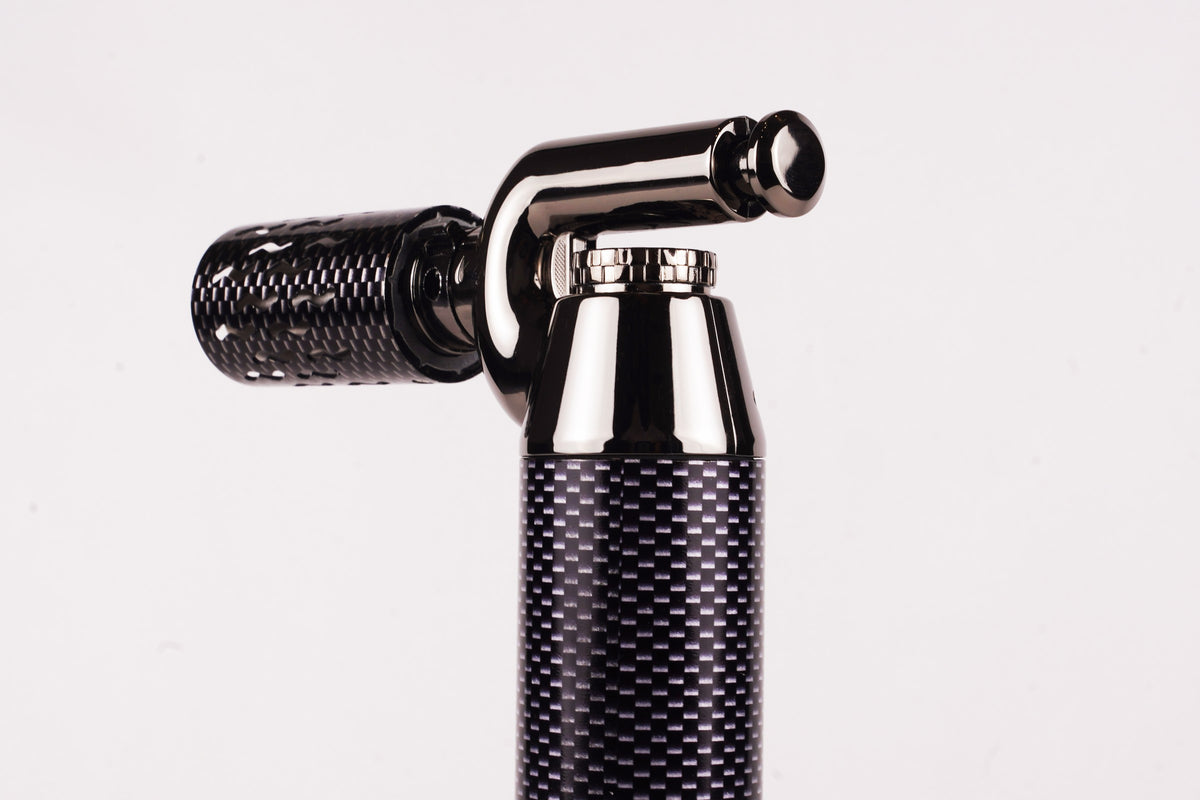 Carbon Torch burner head and flame control collar