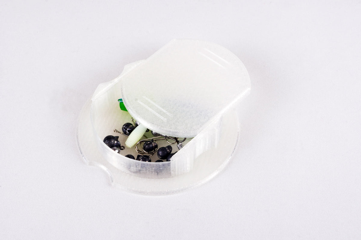Fish Buddy removable storage compartment with hooks and sinkers