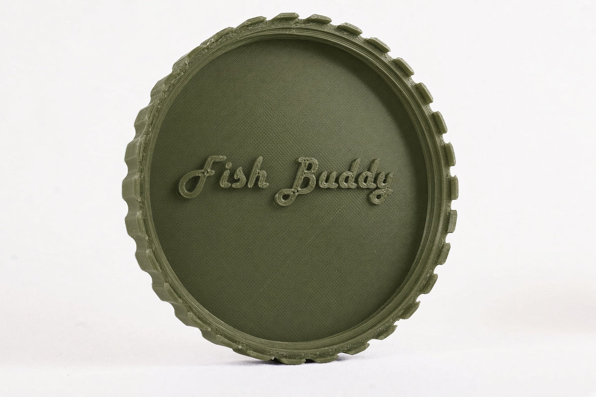 Fish Buddy olive green lid with raised logo
