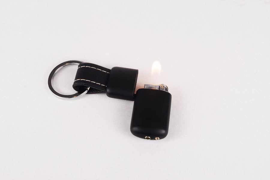 Black Mini Keychain Lighter Mini Butane Lighter with Keychain Loop