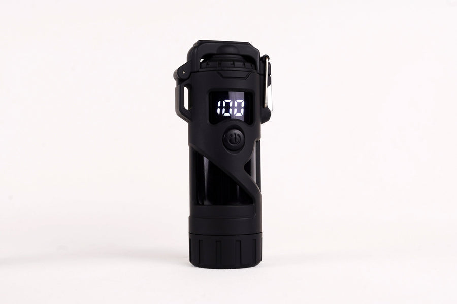 Black Plasma Torch Light Tactical Flashlight & Plasma Lighter