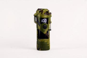 Camo Plasma Torch Light front view with digital battery display