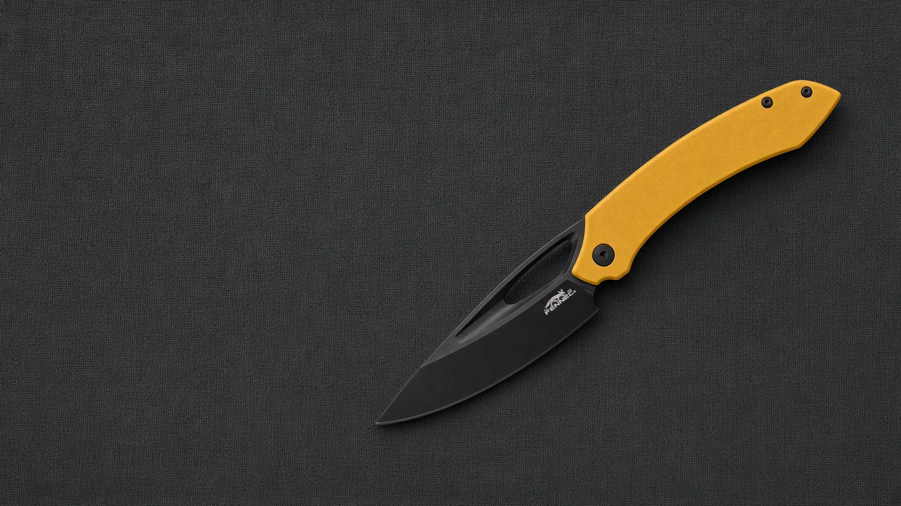 FENNEC Goldfinch G-10Y folding knife with yellow handle and black blade